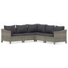 vidaXL Salon de jardin 5 pcs avec coussins Gris R&eacute;sine tress&eacute;e