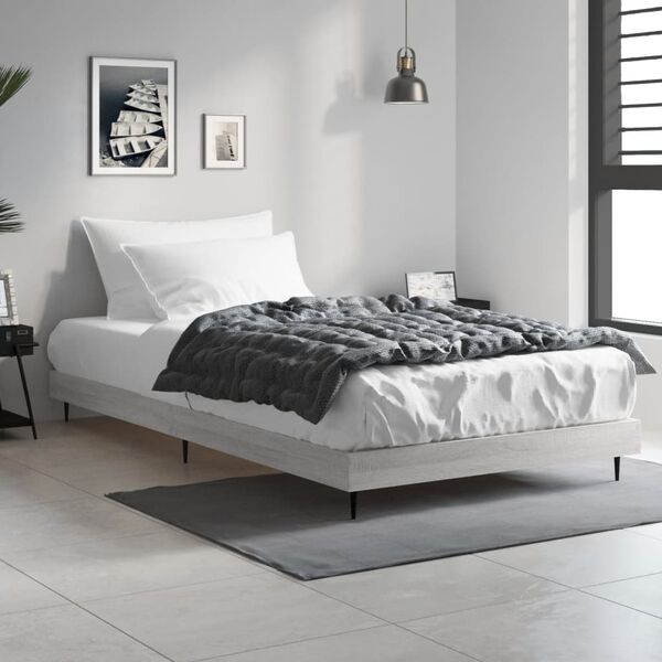 vidaXL Cadre de lit sans matelas sonoma gris 100x200 cm
