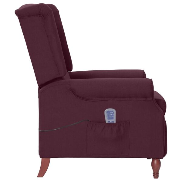 vidaXL Fauteuil de massage inclinable Violet Tissu