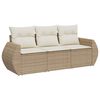 vidaXL Salon de jardin avec coussins 3 pcs beige r&eacute;sine tress&eacute;e