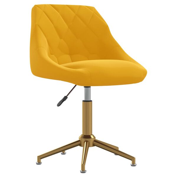 vidaXL Chaise pivotante de salle &agrave; manger Jaune moutarde Velours