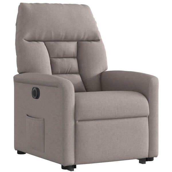 vidaXL Fauteuil inclinable &eacute;lectrique taupe tissu