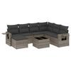 vidaXL Salon de jardin 8 pcs avec coussins gris r&eacute;sine tress&eacute;e