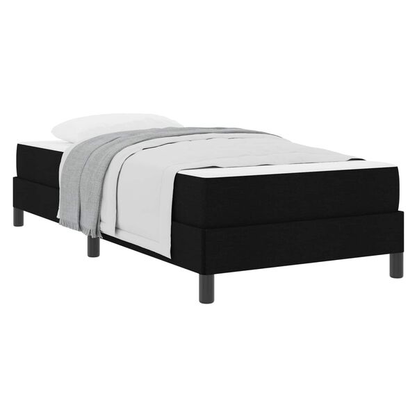 vidaXL Lit &agrave; ressorts avec matelas Noir 90 x 190 cm tissu