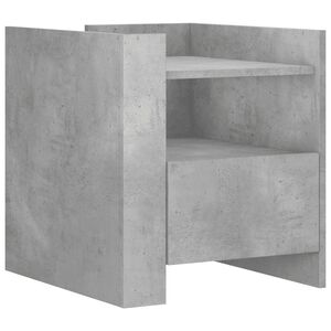 vidaXL Table de chevet gris b&eacute;ton 45x50x50 cm bois d&rsquo;ing&eacute;nierie