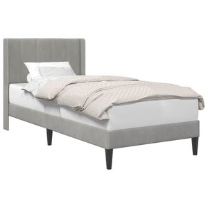 vidaXL Cadre de lit avec t&ecirc;te de lit Gris clair 90 x 200 cm Velours