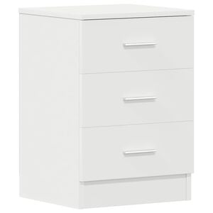 vidaXL Table de chevet Blanc 38 x 35 x 56 cm Bois d'ing&eacute;nierie
