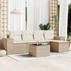 vidaXL Salon de jardin avec coussins 6 pcs beige r&eacute;sine tress&eacute;e