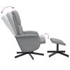 vidaXL Fauteuil inclinable de massage et repose-pied gris clair tissu