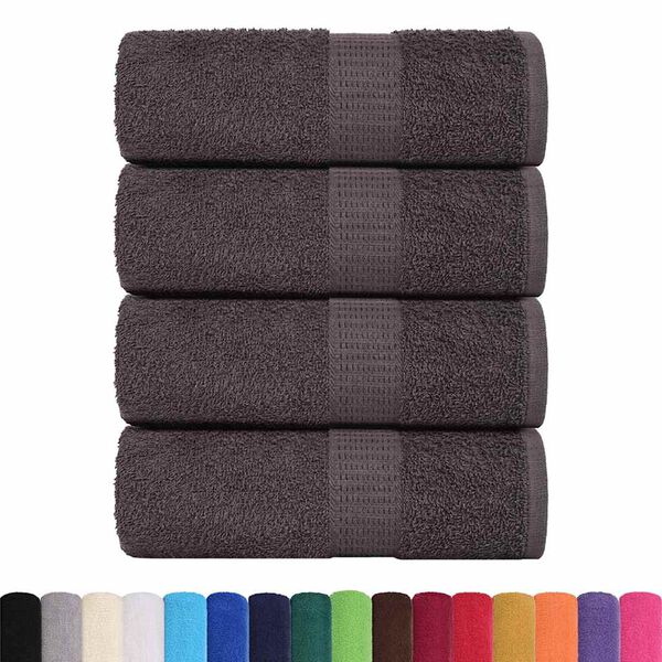 vidaXL Serviettes de toilette FROGN 4 pi&egrave;ces Anthracite 30x30 cm 360 g/m&sup2;