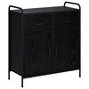 vidaXL Buffet Ch&ecirc;ne noir 97 x 33 x 81 cm Bois d'ing&eacute;nierie