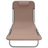 vidaXL Chaises longues pliables lot de 2 marron textil&egrave;ne et acier