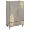 vidaXL Haut Armoire Gris et or 60 x 33 x 100 cm Bois de mangue massif