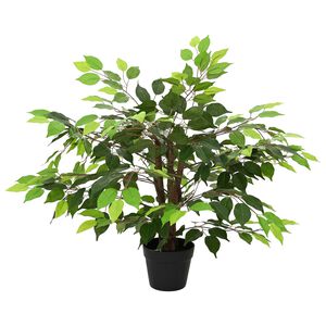 vidaXL Plante Ficus artificielle Vert 73 x 16 x 60 cm Tissu et bois