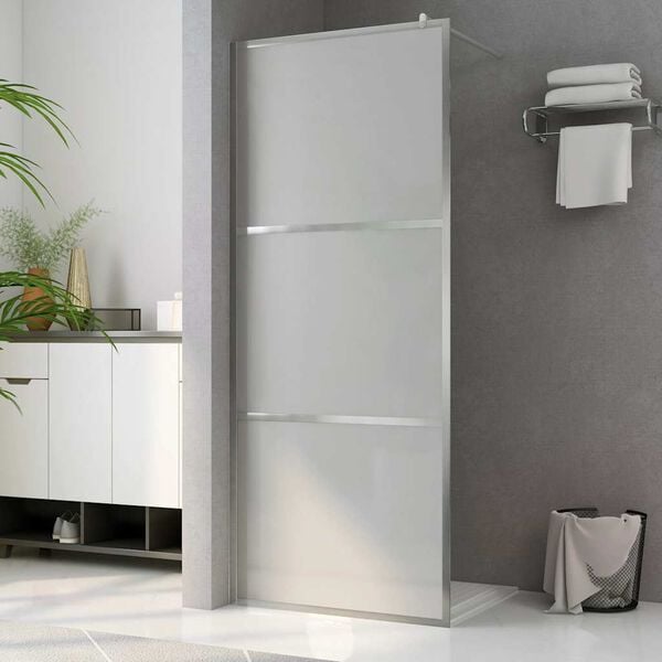 vidaXL Paroi de douche &agrave; l'italienne &agrave; verre ESG d&eacute;poli 90x195 cm