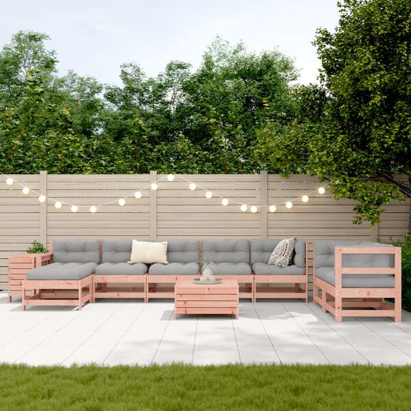 vidaXL Salon de jardin 10 pcs bois massif sapin de douglas