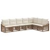vidaXL Ensemble de canap&eacute; de jardin 7 pcs Beige polyrotin