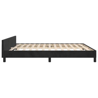vidaXL Cadre de lit avec tête de lit Noir 160x200 cm Velours