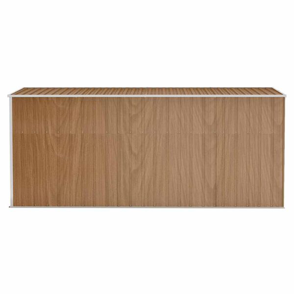 vidaXL Abri de jardin mural marron 118 x 382 x 178 cm Acier galvanis&eacute;