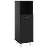 vidaXL Armoire de salle de bain Noir 30x30x95 cm Agglom&eacute;r&eacute;