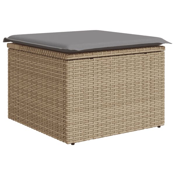 vidaXL Salon de jardin avec coussins 12 pcs beige résine tressée