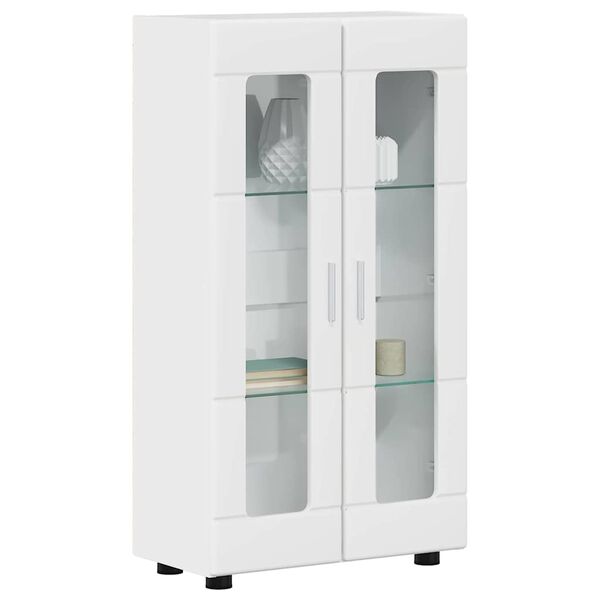 vidaXL Buffet Blanc brillant 55,5 x 29 x 103 cm Bois d'ing&eacute;nierie