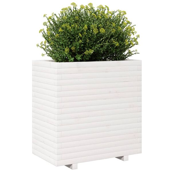 vidaXL Jardinière blanc 70x40x72,5 cm bois de pin massif