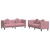 vidaXL Ensemble de canap&eacute;s 2 pcs avec coussins rose velours