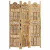 vidaXL Cloison de s&eacute;paration 3 panneaux 120x165 cm Bois de manguier