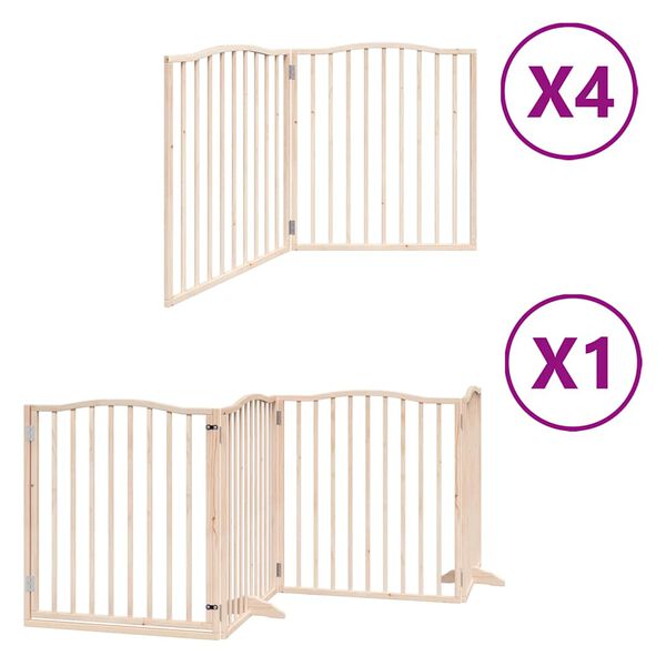 vidaXL Barri&egrave;re pour chien porte pliable 12 panneaux bois de peuplier