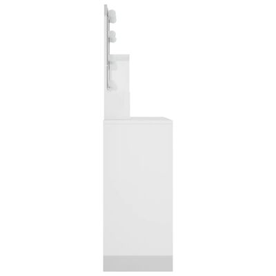 vidaXL Coiffeuse avec LED Blanc brillant 86,5x35x136 cm