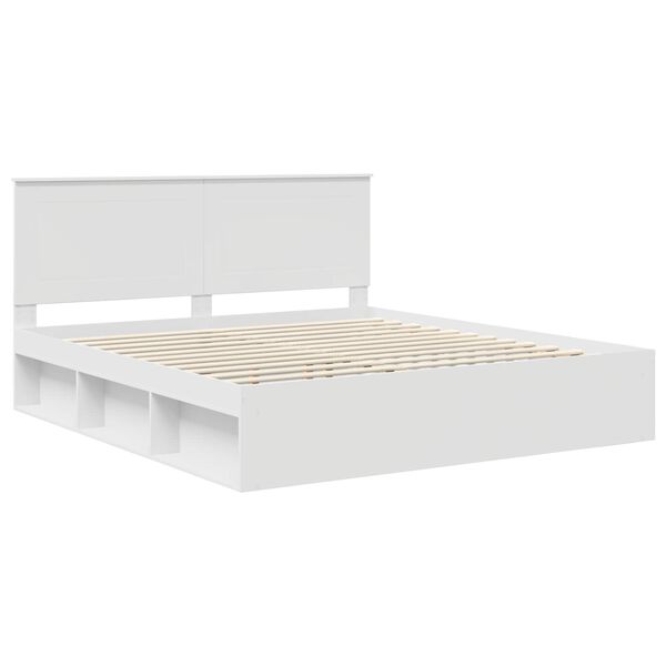 vidaXL Cadre de lit Blanc 180 x 200 cm Bois de pin massif
