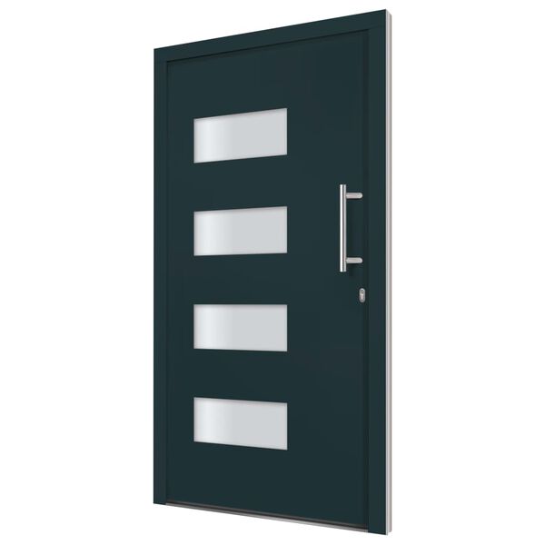vidaXL Porte d'entr&eacute;e Aluminium et PVC Anthracite 100x210 cm