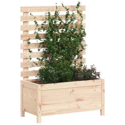 vidaXL Jardinière avec support 79x39,5x114 cm bois de pin massif