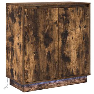 vidaXL Buffet LED pour Ch&ecirc;ne fum&eacute; 71 x 34,5 x 75 cm Bois d'ing&eacute;nierie