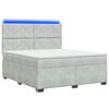 vidaXL Lit boxspring avec matelas Gris clair 140 x 190 cm Velours