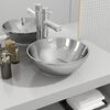 vidaXL Lavabo 32,5 x 14 cm C&eacute;ramique Argent&eacute;