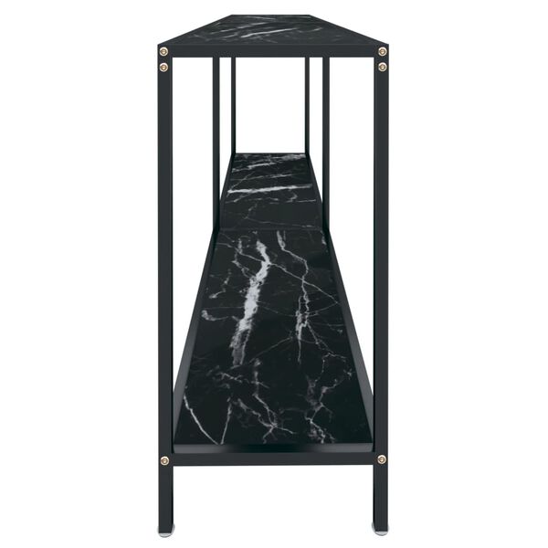 vidaXL Table console Noir 180x35x75,5 cm Verre tremp&eacute;