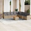 vidaXL Salon de jardin et coussins 10 pcs m&eacute;lange beige r&eacute;sine tress&eacute;e