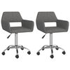 vidaXL Chaises pivotantes &agrave; manger lot de 2 Gris fonc&eacute; Tissu