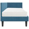 vidaXL Cadre de lit d'angle avec matelas 2 pcs Bleu Velours