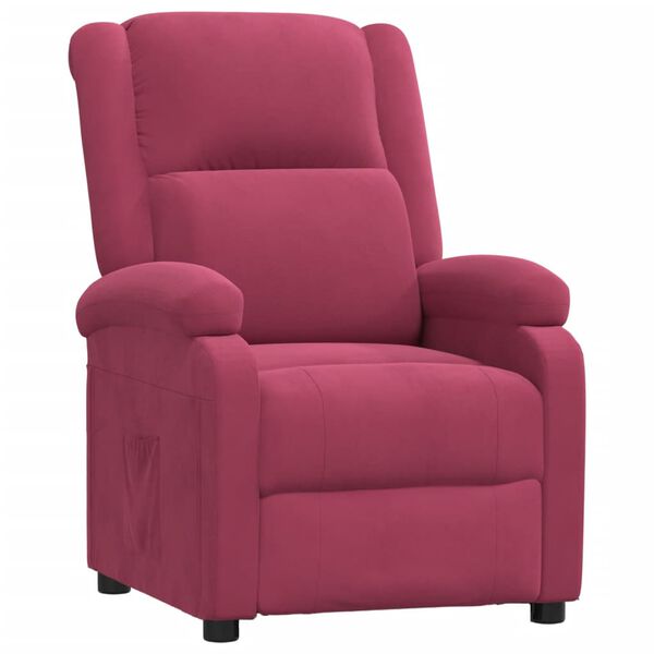 vidaXL Fauteuil inclinable rouge bordeaux velours