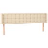 vidaXL T&ecirc;te de lit avec oreilles Cr&egrave;me 203x16x78/88 cm Tissu