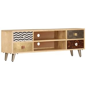 vidaXL Meuble TV 120x30x40 cm Bois massif de manguier