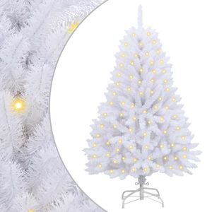 vidaXL Sapin de No&euml;l artificiel avec 150 LED Blanc 120 cm PVC et m&eacute;tal
