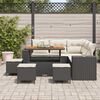 vidaXL Ensemble de canap&eacute; de jardin avec coussin 9 pcs Noir et Cr&egrave;me