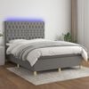 vidaXL Sommier &agrave; lattes de lit et matelas et LED Gris fonc&eacute; 140x190 cm