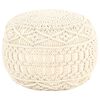 vidaXL Pouf fait &agrave; la main en macram&eacute; 45x30 cm Coton
