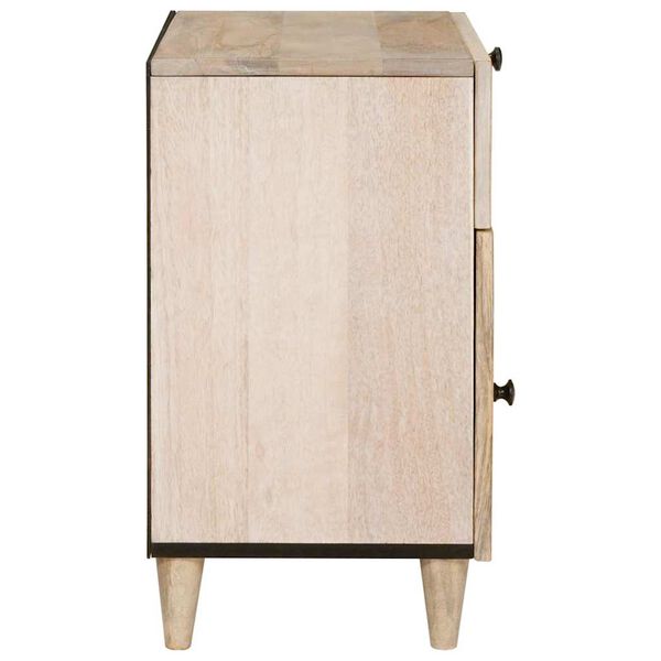 vidaXL Cabinet de chevet Beige 50 x 33 x 60 cm Bois d'acacia massif