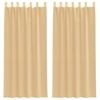 vidaXL Rideaux en voile avec boucles 2 pcs sable 140x245 cm